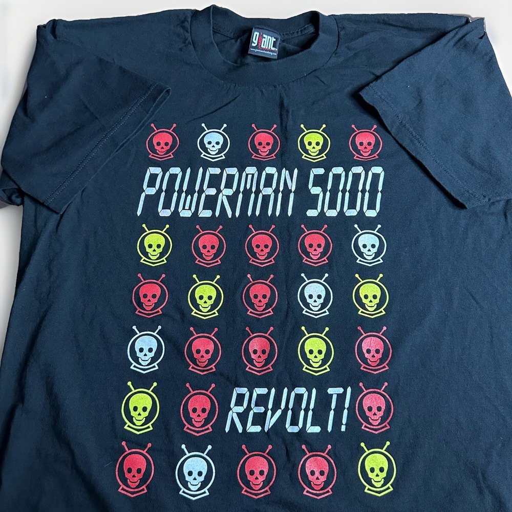 Vintage Powerman 5000 Band Shirt Mens XL Black Revolt F**k Future Giant Tag